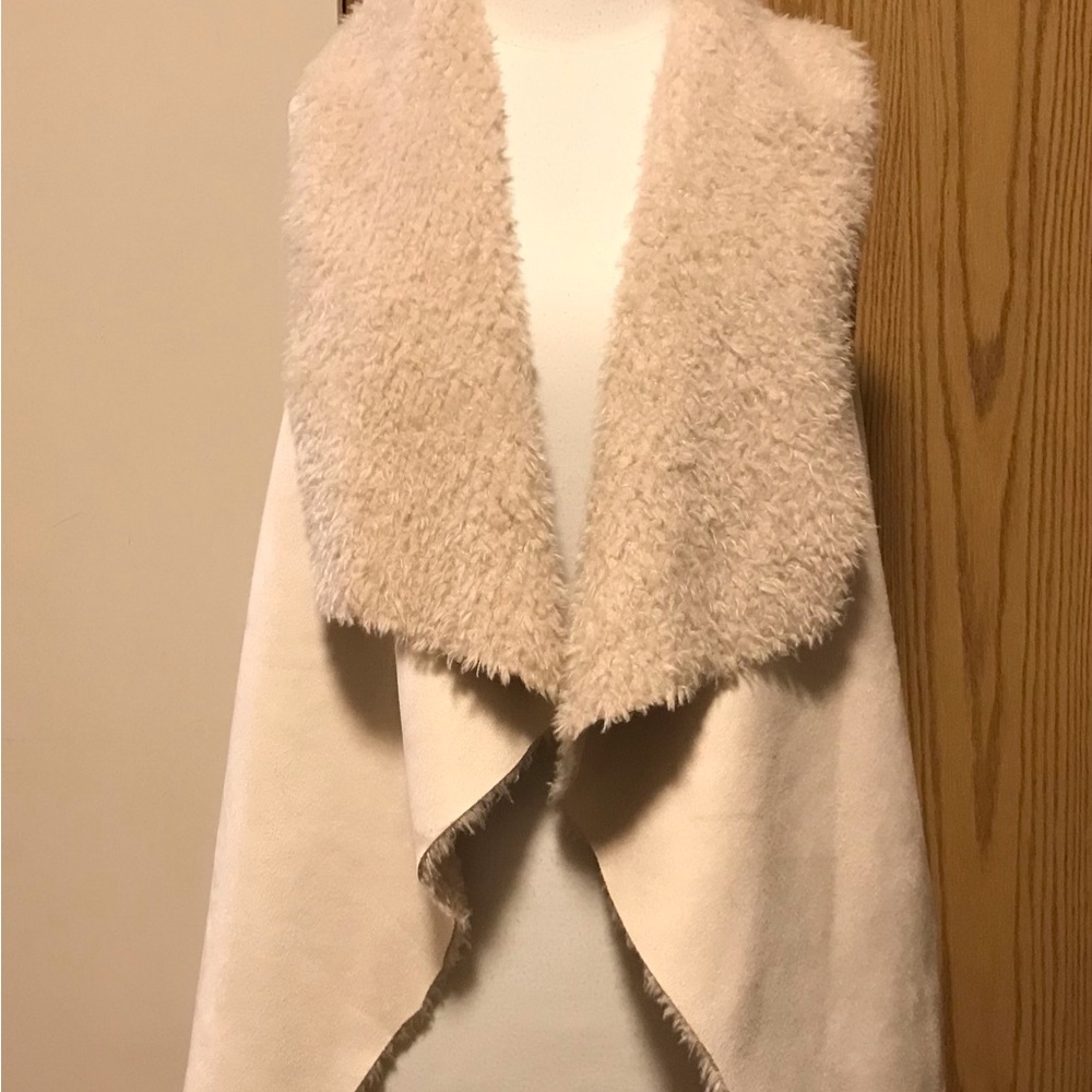 Faux suede and faux fur vest